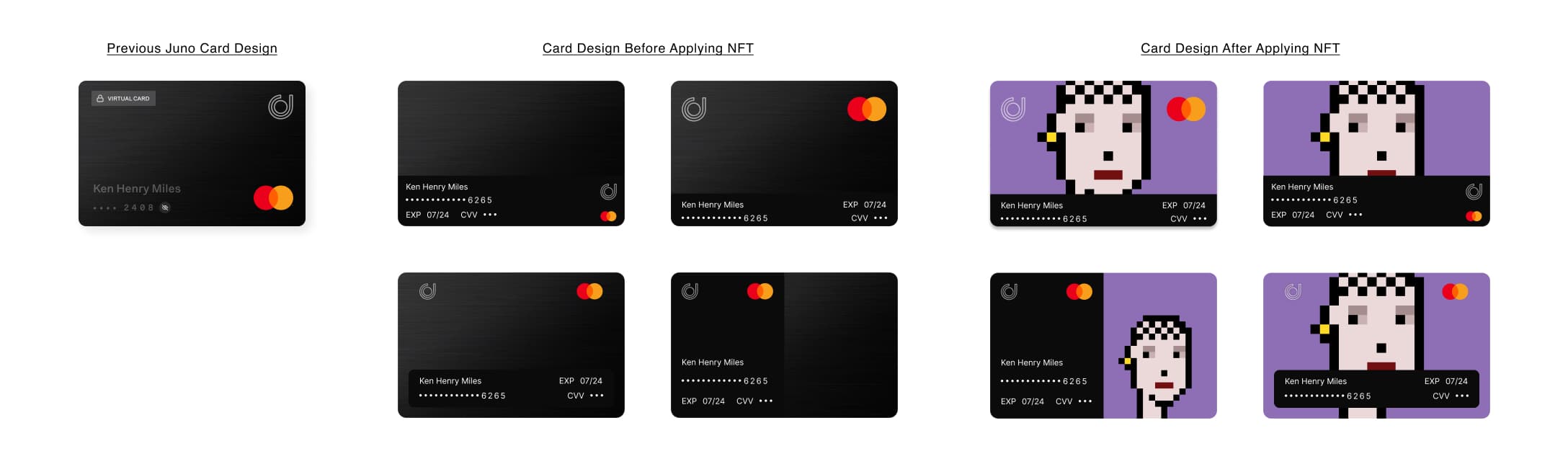 Card design iterations